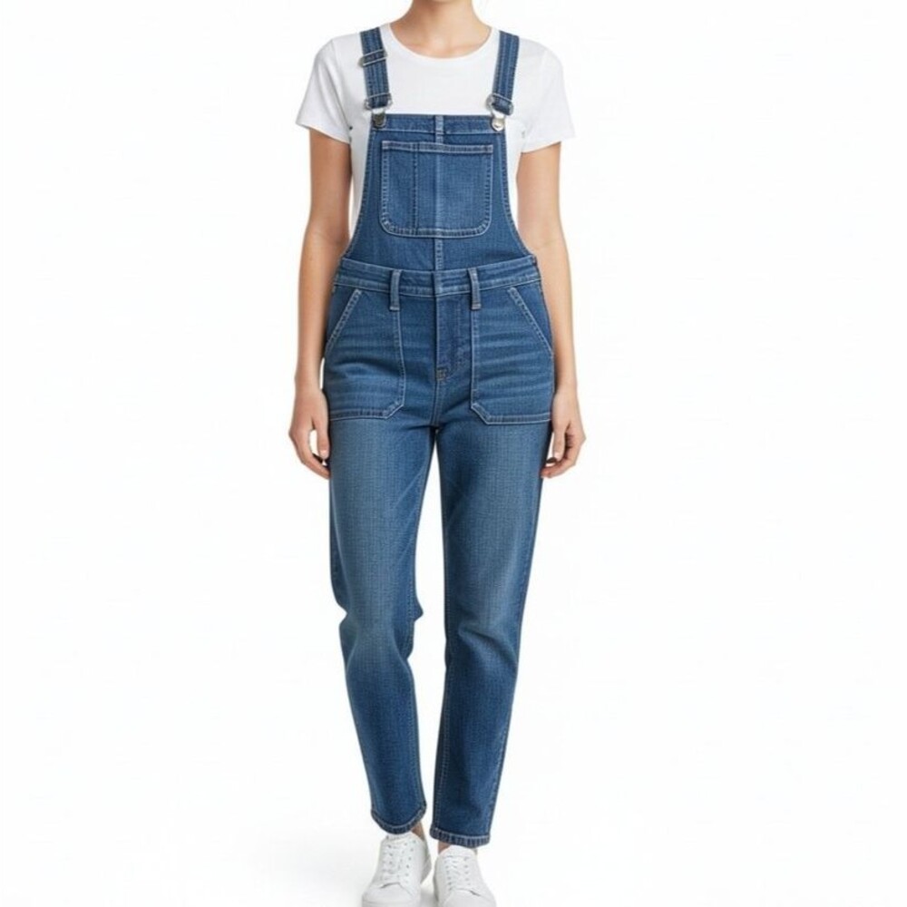 Madewell Skinny Overalls Small Blue Jansing Wash Stretch Denim Jean Coverall